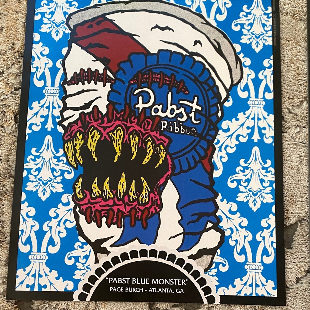PABST BLUE RIBBON RARE BEER POSTER 2009 SET OF 4 - Art Collection NEW! - Picture 2 of 15